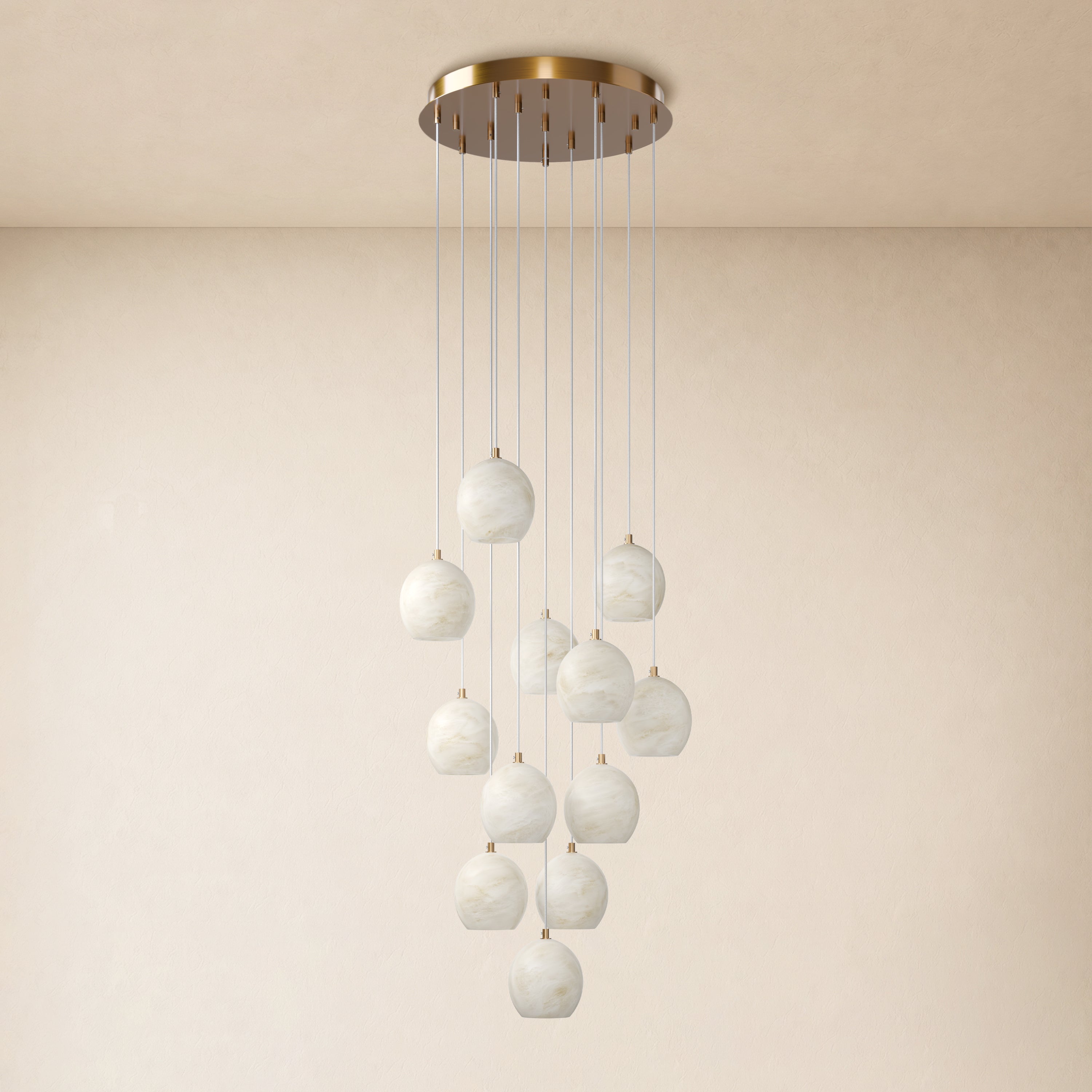 Quorvyn Resin Globe Round Chandelier