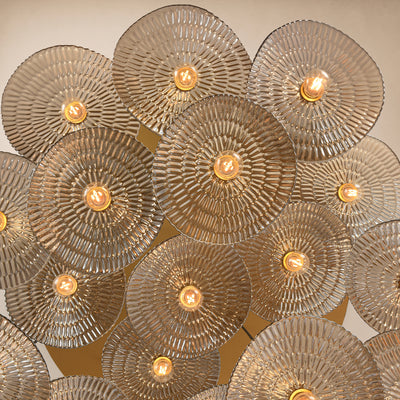Mirelune Glass Disc Round Chandelier 36"D 