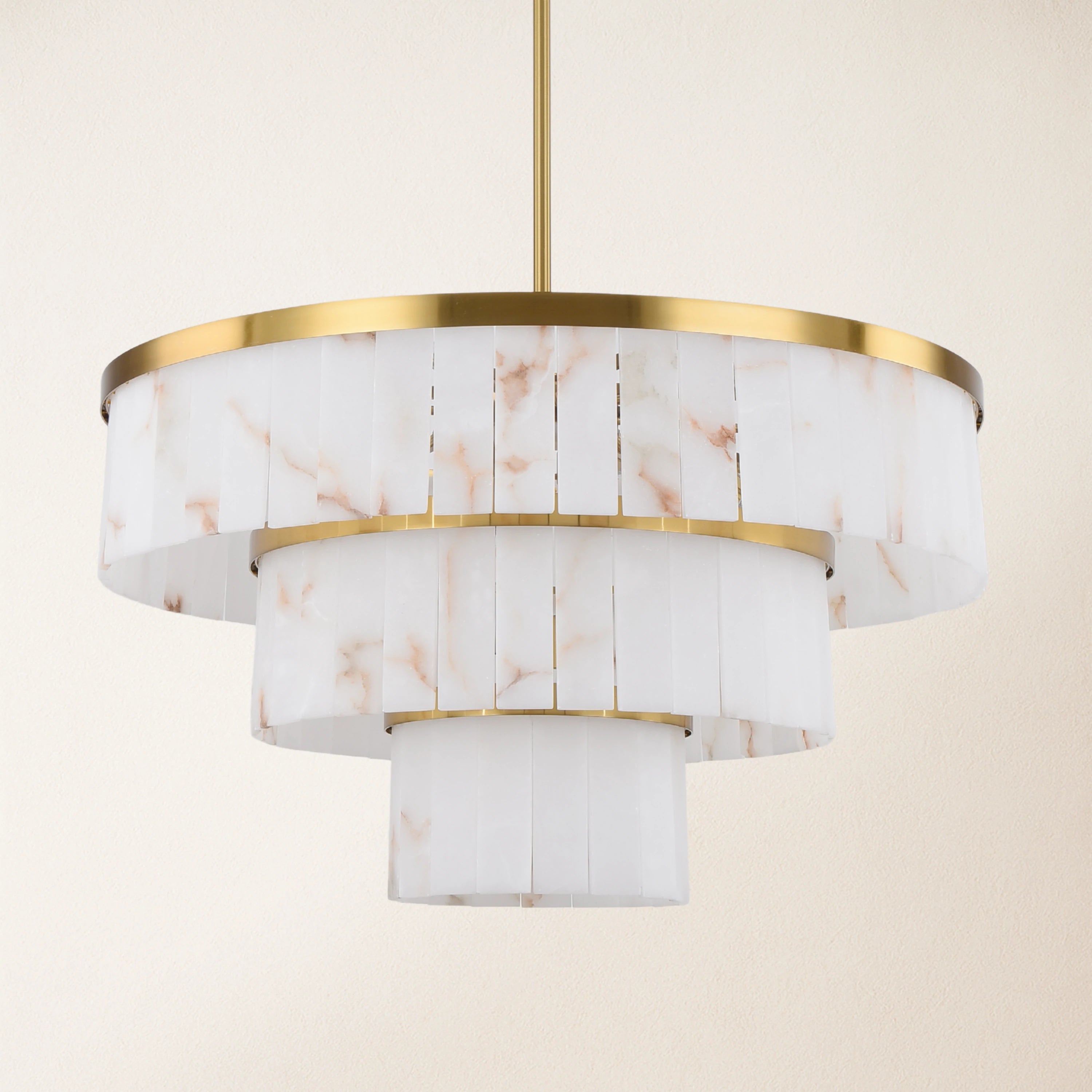 Solmare Alabaster Round Chandelier 34"