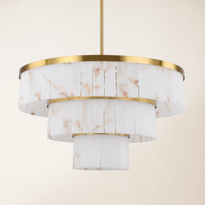 Solmare Alabaster Round Chandelier 34"