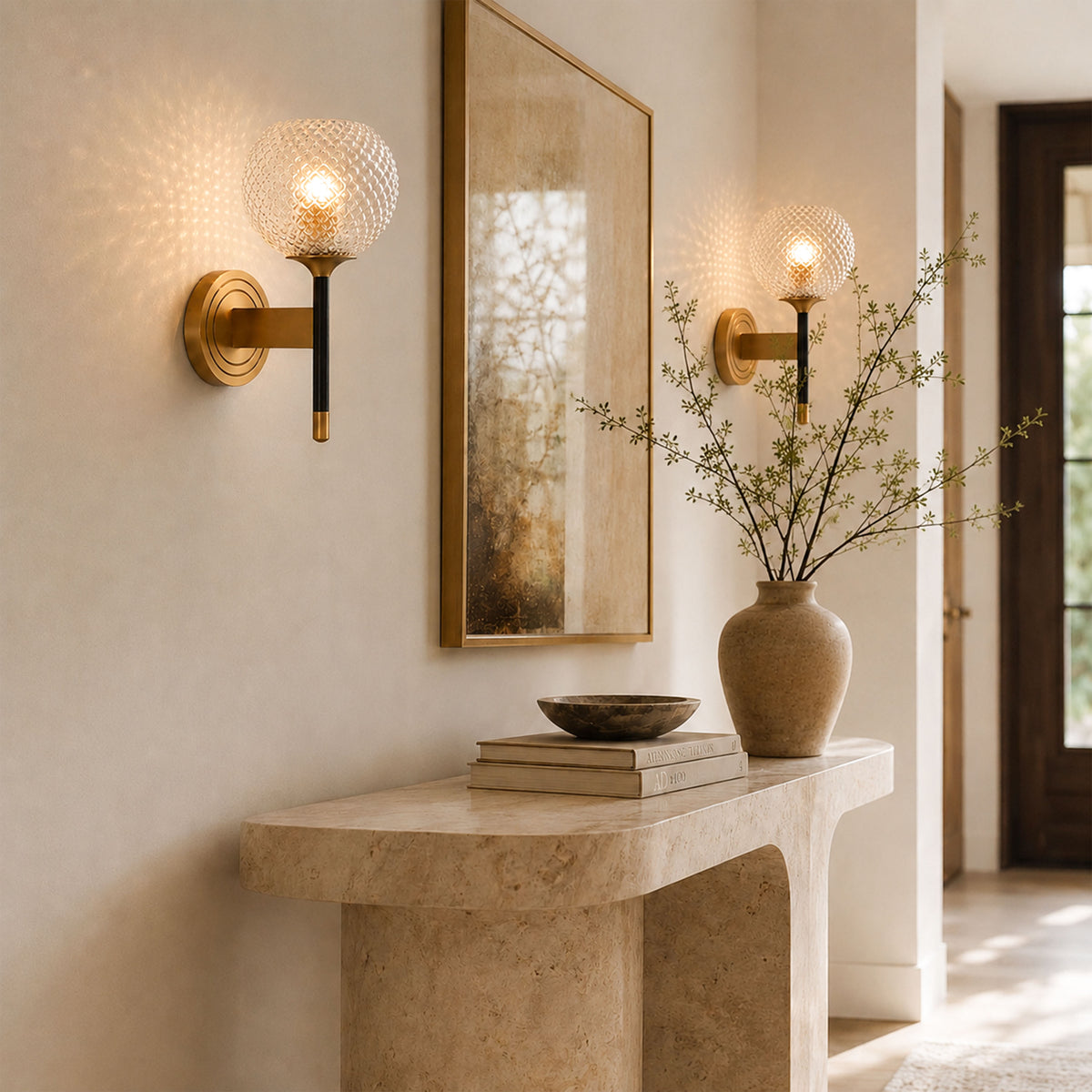 Telara Lattice Glass Wall Sconce