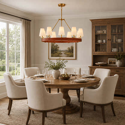 Corvella Leather Custom Round Chandelier 48" 60"W