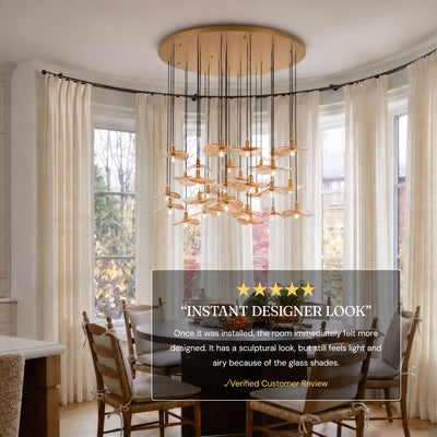 Mirelune Glass Disc Round Chandelier 48"D
