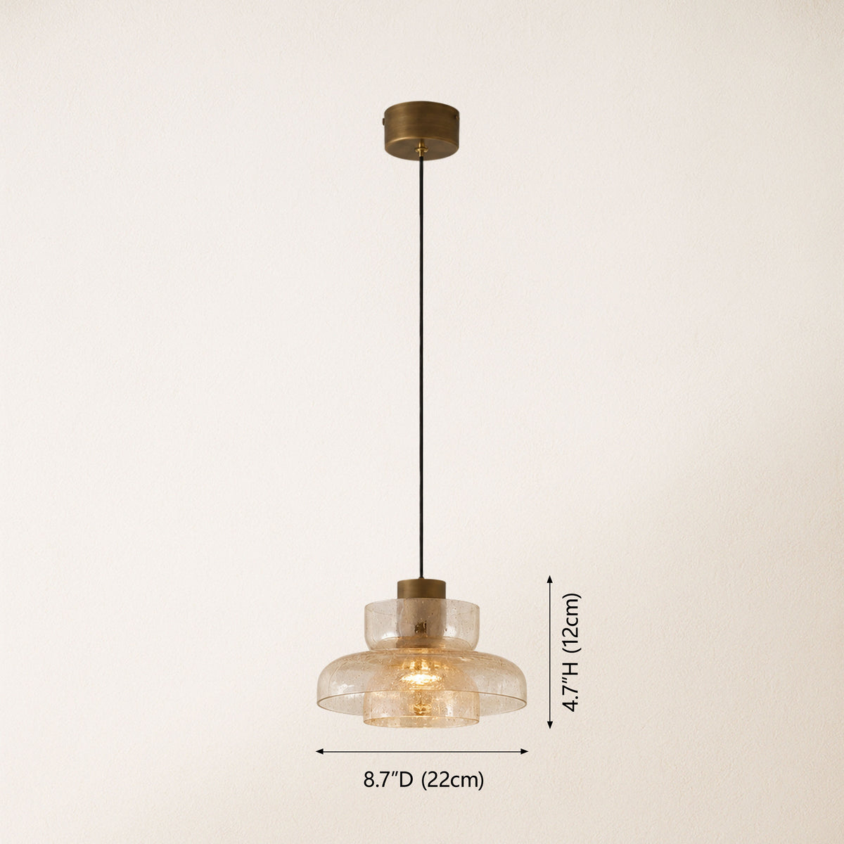 Zendria Crackle Glass Pendant Light