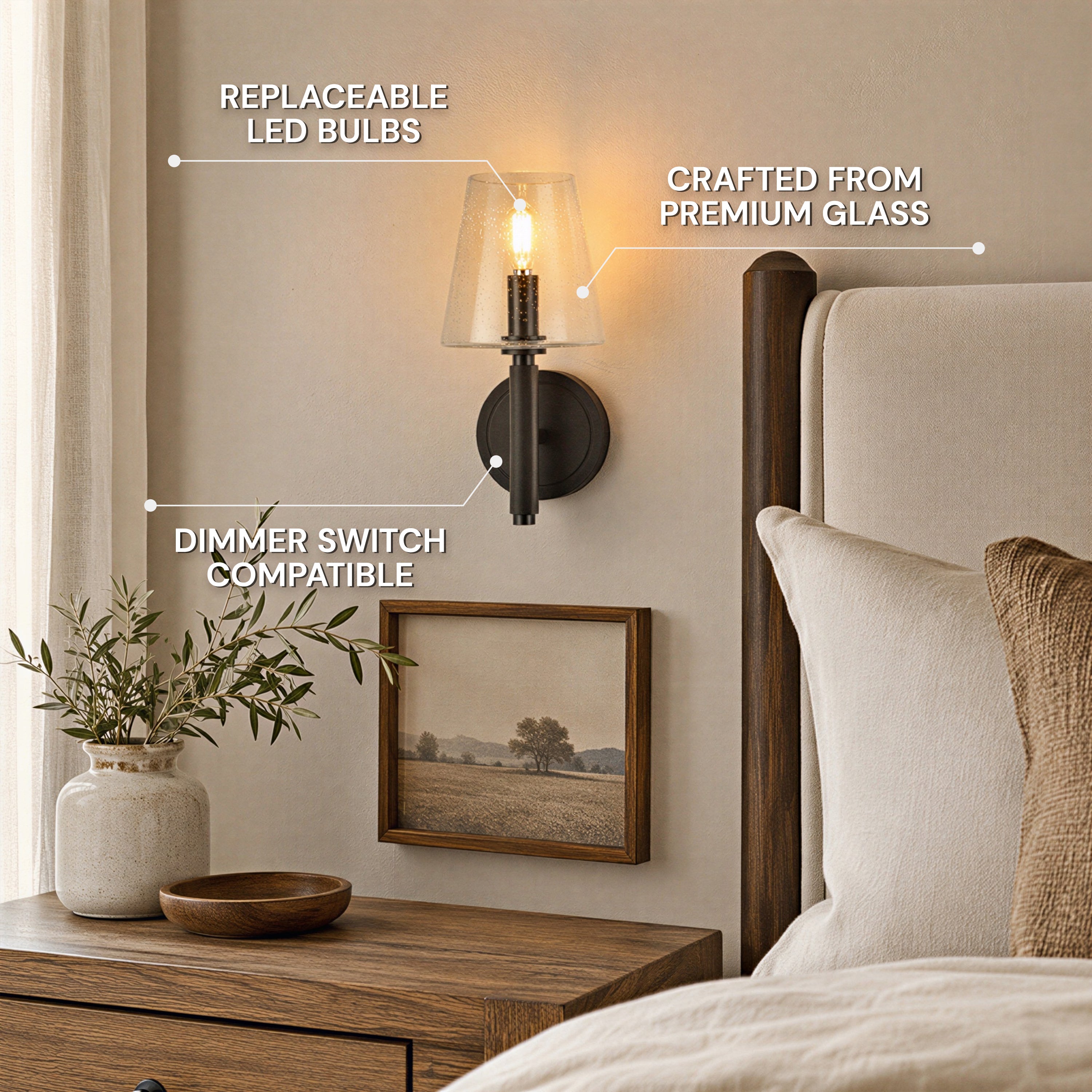 Evora Bubble Glass Wall Sconce