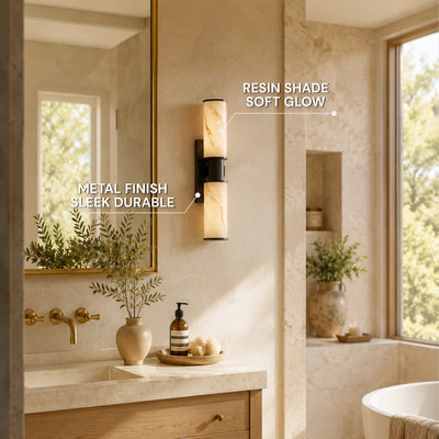 Nuvarelle Resin Double Cylinder Wall Sconce 15.8" 22"H