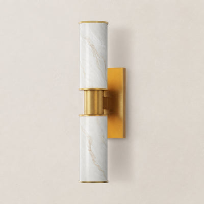 Nuvarelle Resin Double Cylinder Wall Sconce 15.8" 22"H 