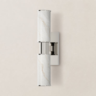 Nuvarelle Resin Double Cylinder Wall Sconce 15.8" 22"H