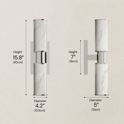 Nuvarelle Resin Double Cylinder Wall Sconce 15.8" 22"H