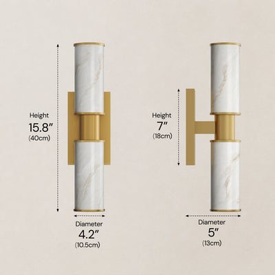 Nuvarelle Resin Double Cylinder Wall Sconce 15.8" 22"H 