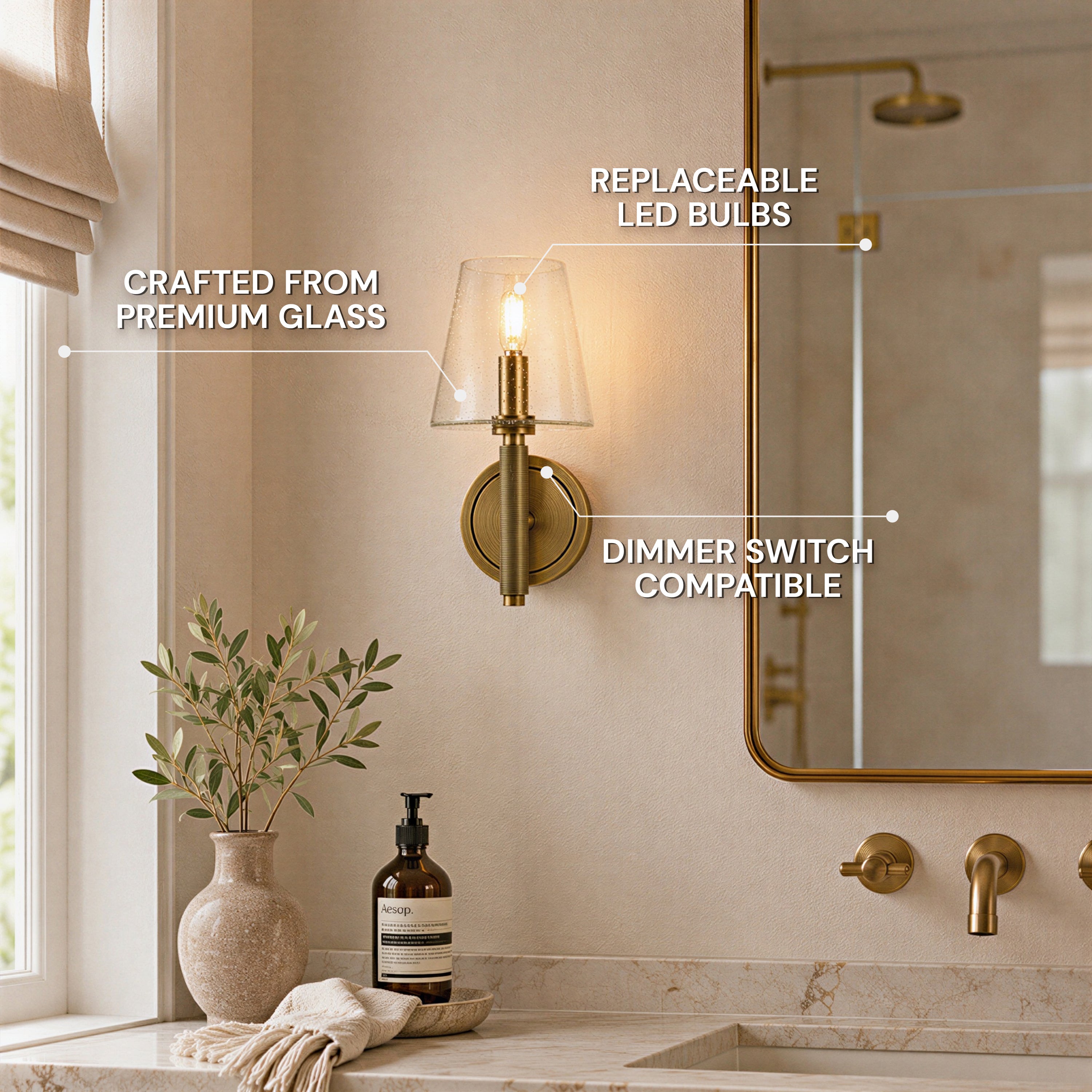 Evora Bubble Glass Wall Sconce