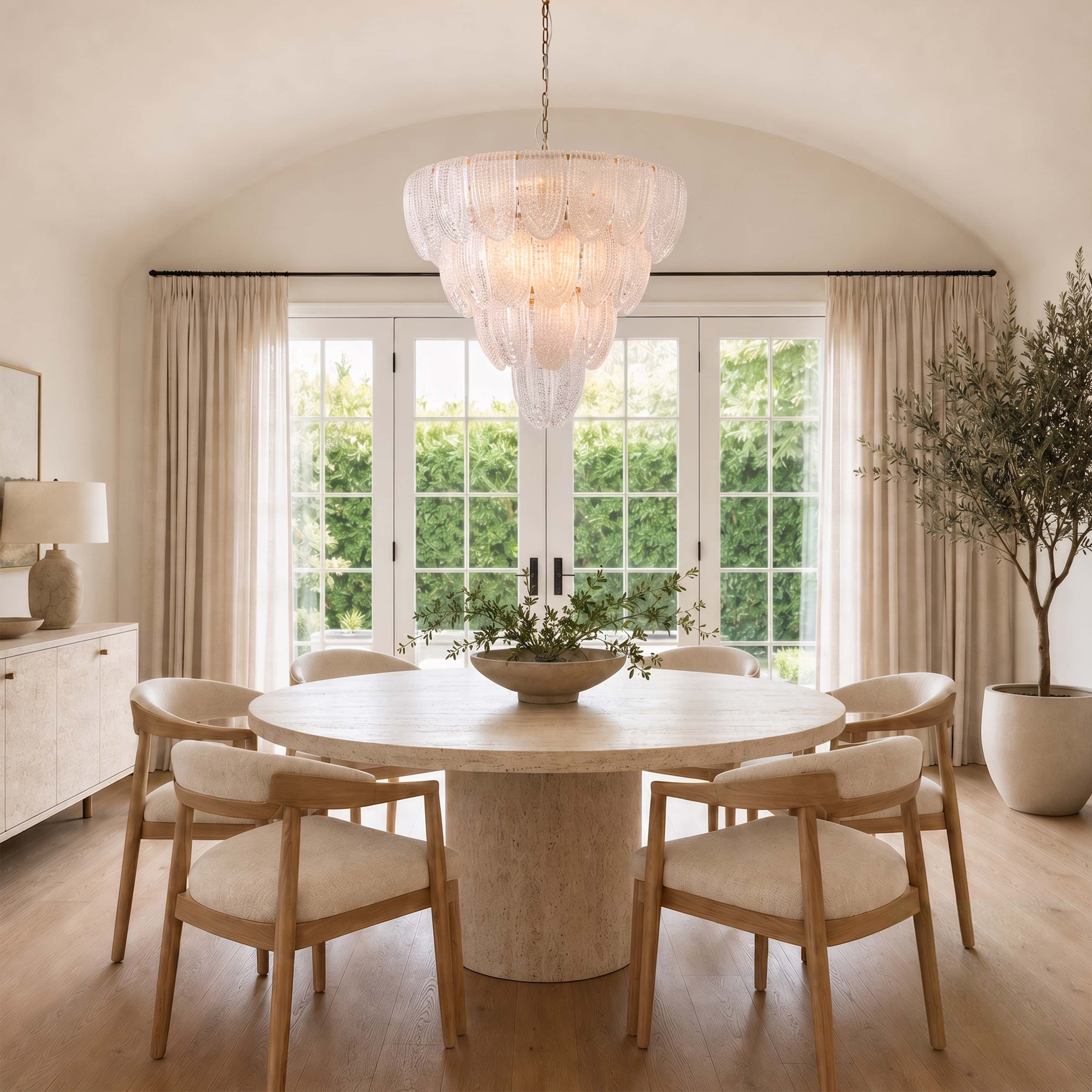 Veloura Textured Glass Loop Cascade Chandelier 25.2"W