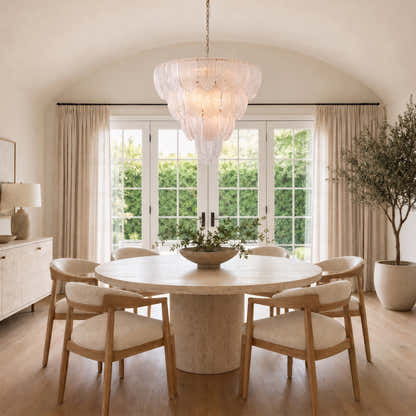Veloura Textured Glass Loop Cascade Chandelier 25.2"W