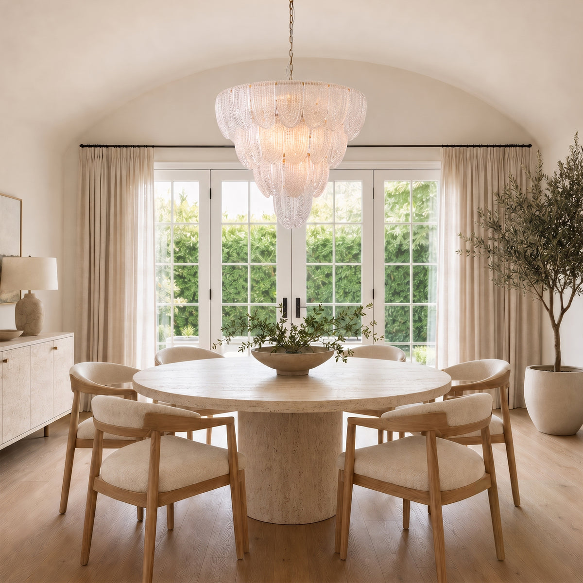 Veloura Textured Glass Loop Cascade Chandelier 25.2"W