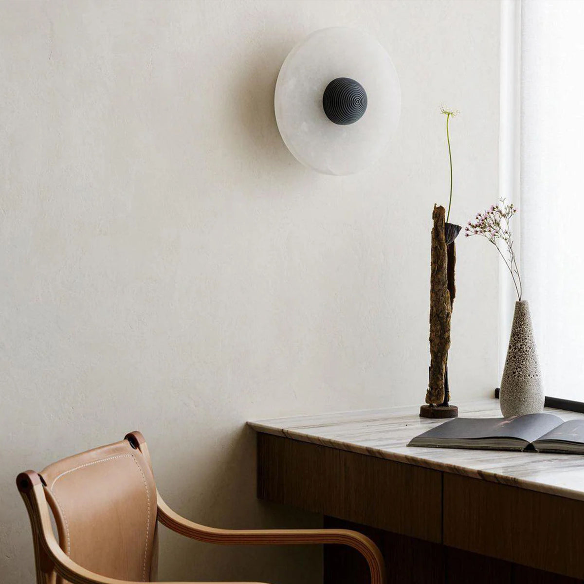 Miles Alabaster Wall Sconce 8"D