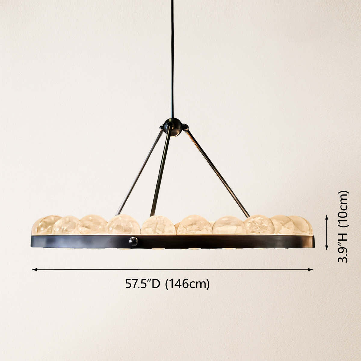 Nami Alabaster Global Suter Chandelier 57"D dimensions 1