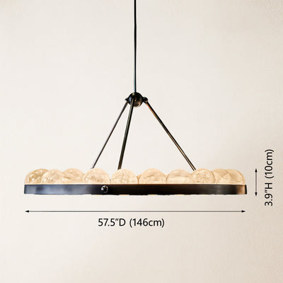 Nami Alabaster Global Suter Chandelier 57"D#Finish_Gold