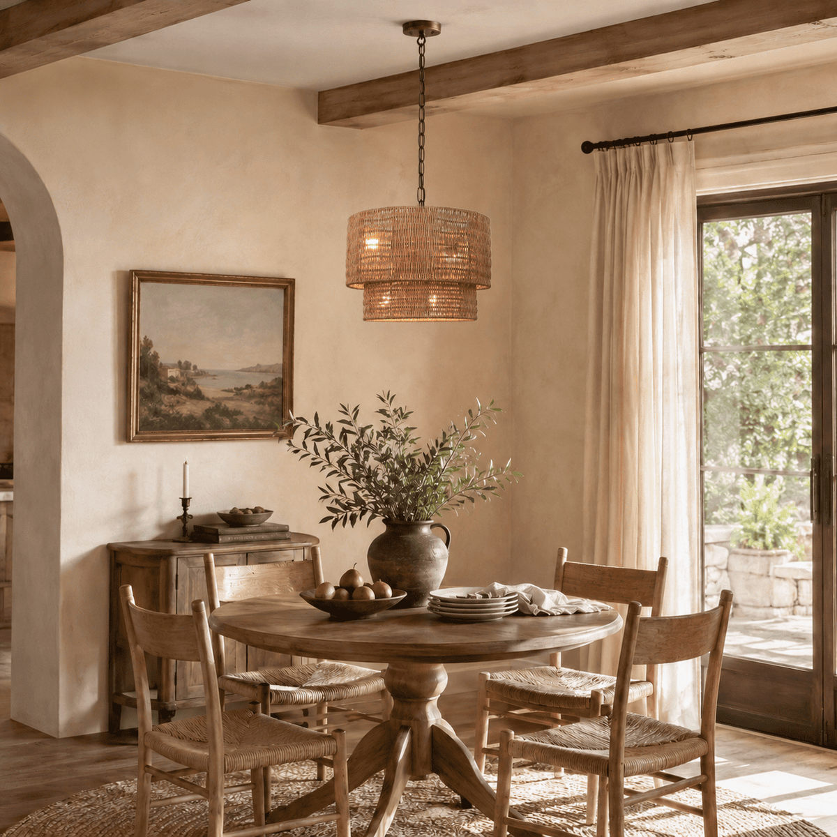 Cavana Rattan Round Pendant