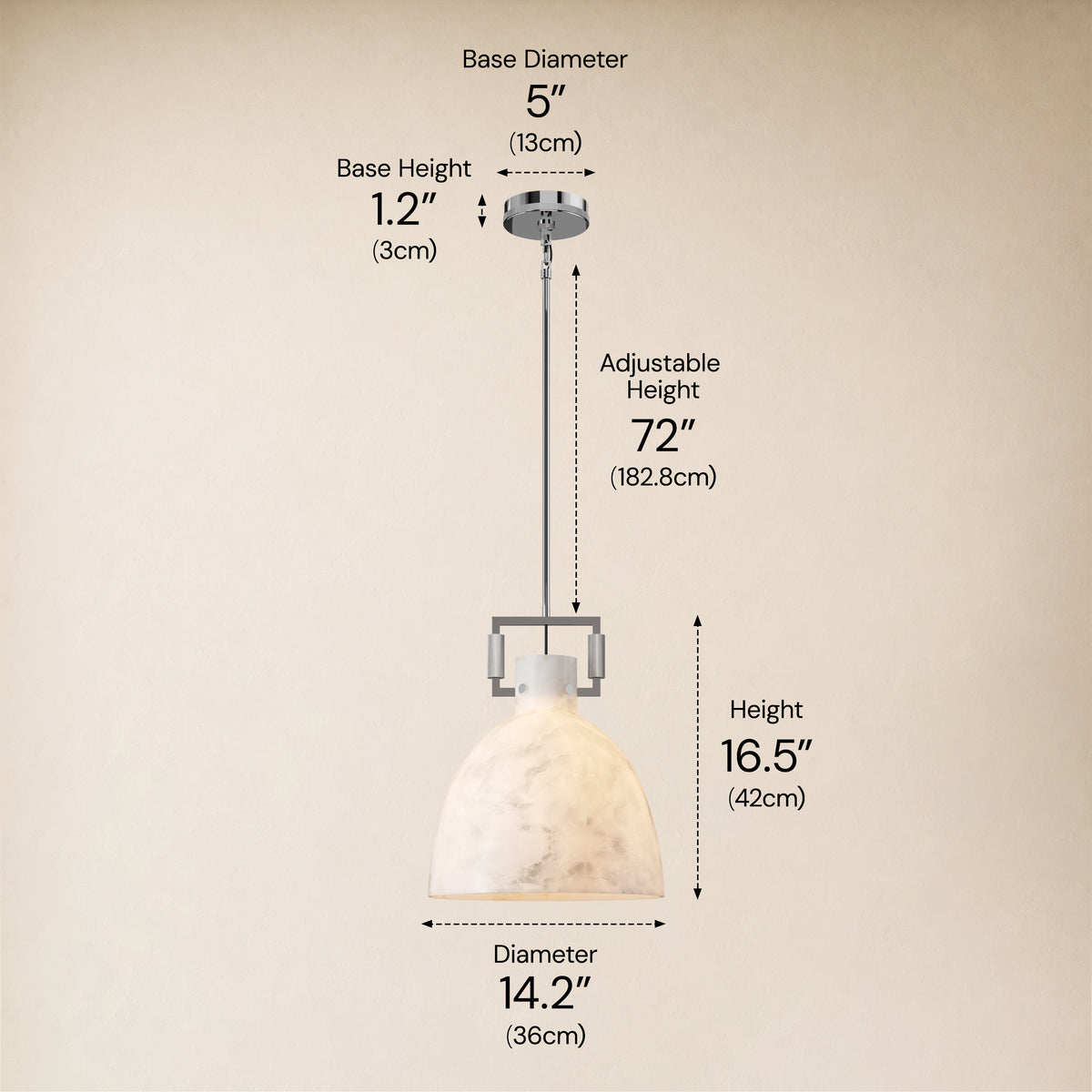 Lioren Resin Dome Pendant Light 14.2"D