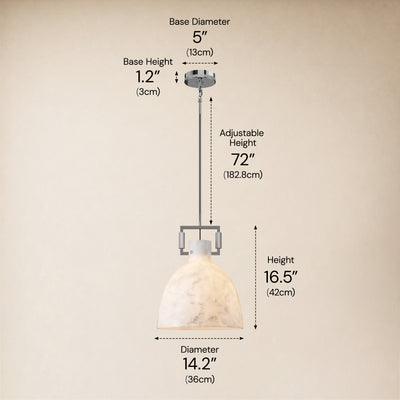 Lioren Resin Dome Pendant Light 14.2"D