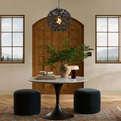 Elara Black Spherical Cage Chandelier  14"D