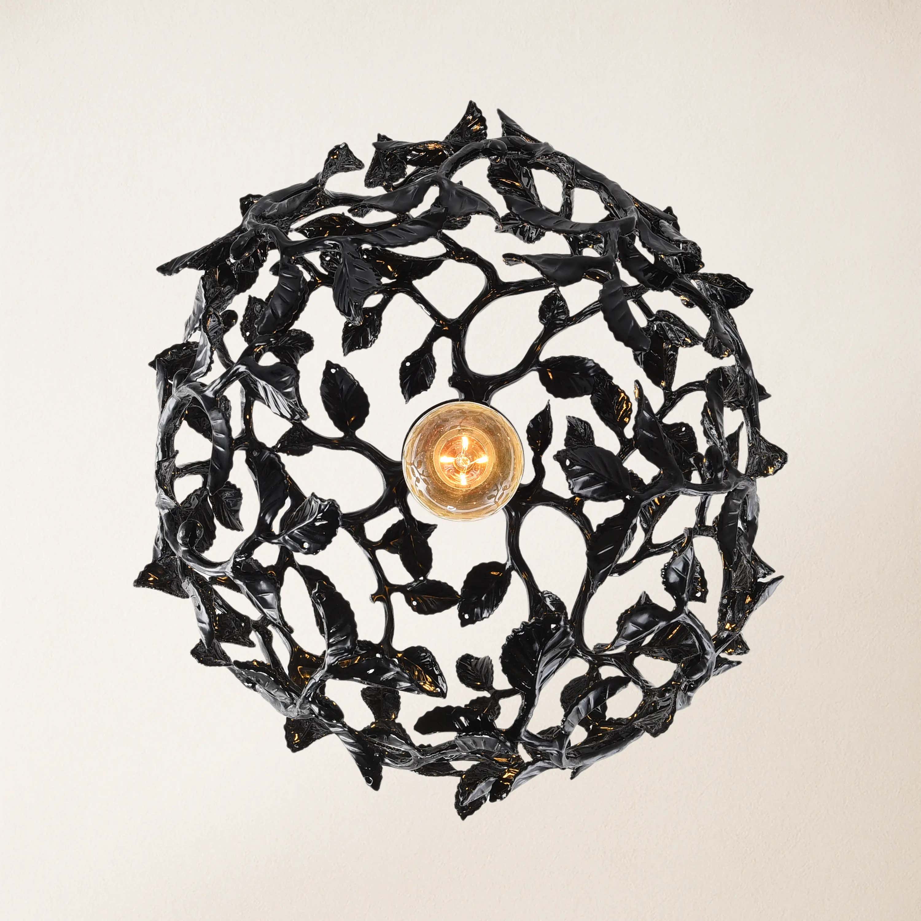 Elara Black Spherical Cage Chandelier  14"D