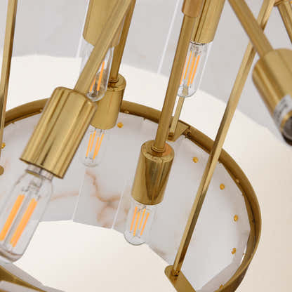 Solmare Alabaster Round Chandelier 34"