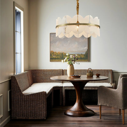 Cloudscape Alabaster Brass 1-Layer Chandelier 16"D