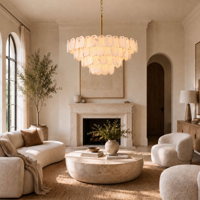 Moira Alabaster Multi-Tier Round Chandelier 48"D