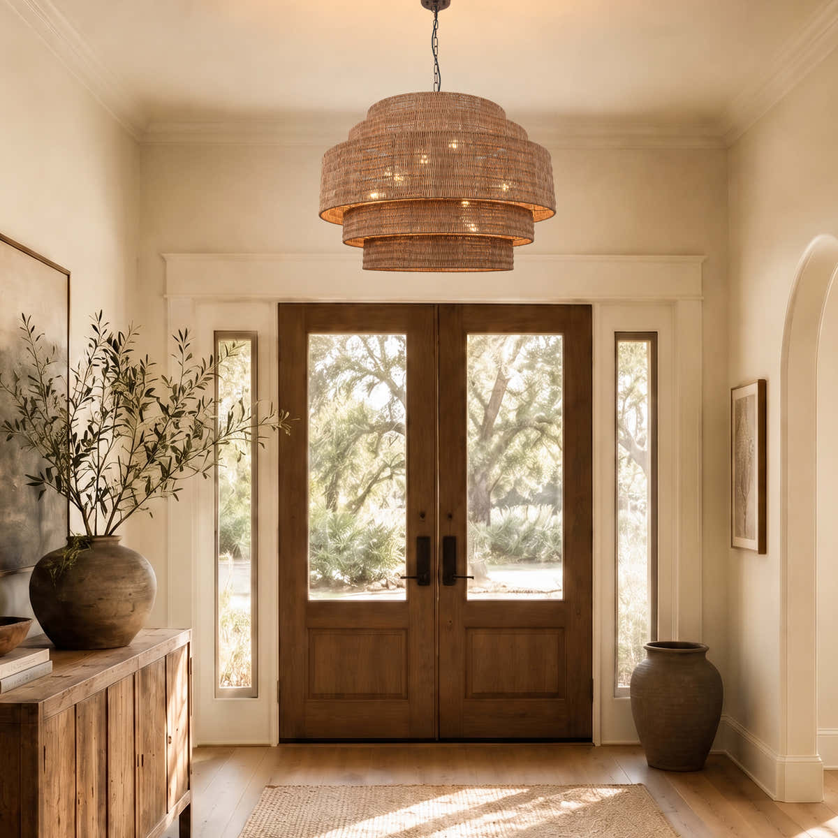Cavana Rattan Round Chandelier