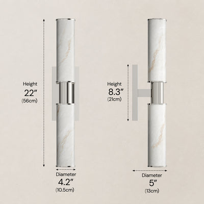 Nuvarelle Resin Double Cylinder Wall Sconce 15.8" 22"H 