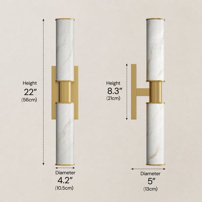 Nuvarelle Resin Double Cylinder Wall Sconce 15.8" 22"H 