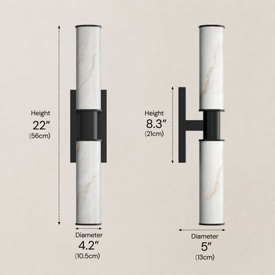 Nuvarelle Resin Double Cylinder Wall Sconce 15.8" 22"H 