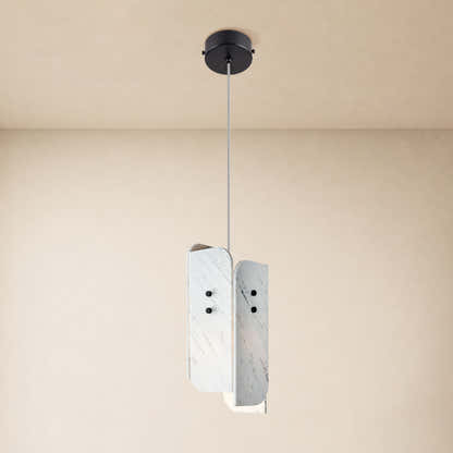 Pietra White Marble Oval Pendant Light 6"D