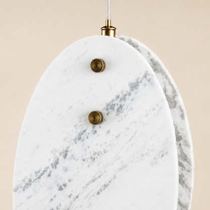 Pietra White Stone Oval Pendant 10"H