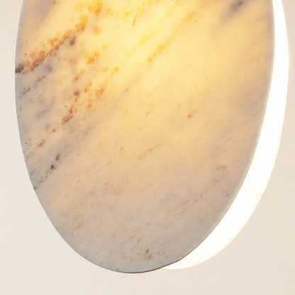 Pietra White Stone Oval Pendant 10"H
