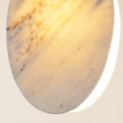 Pietra White Stone Oval Pendant 10"H