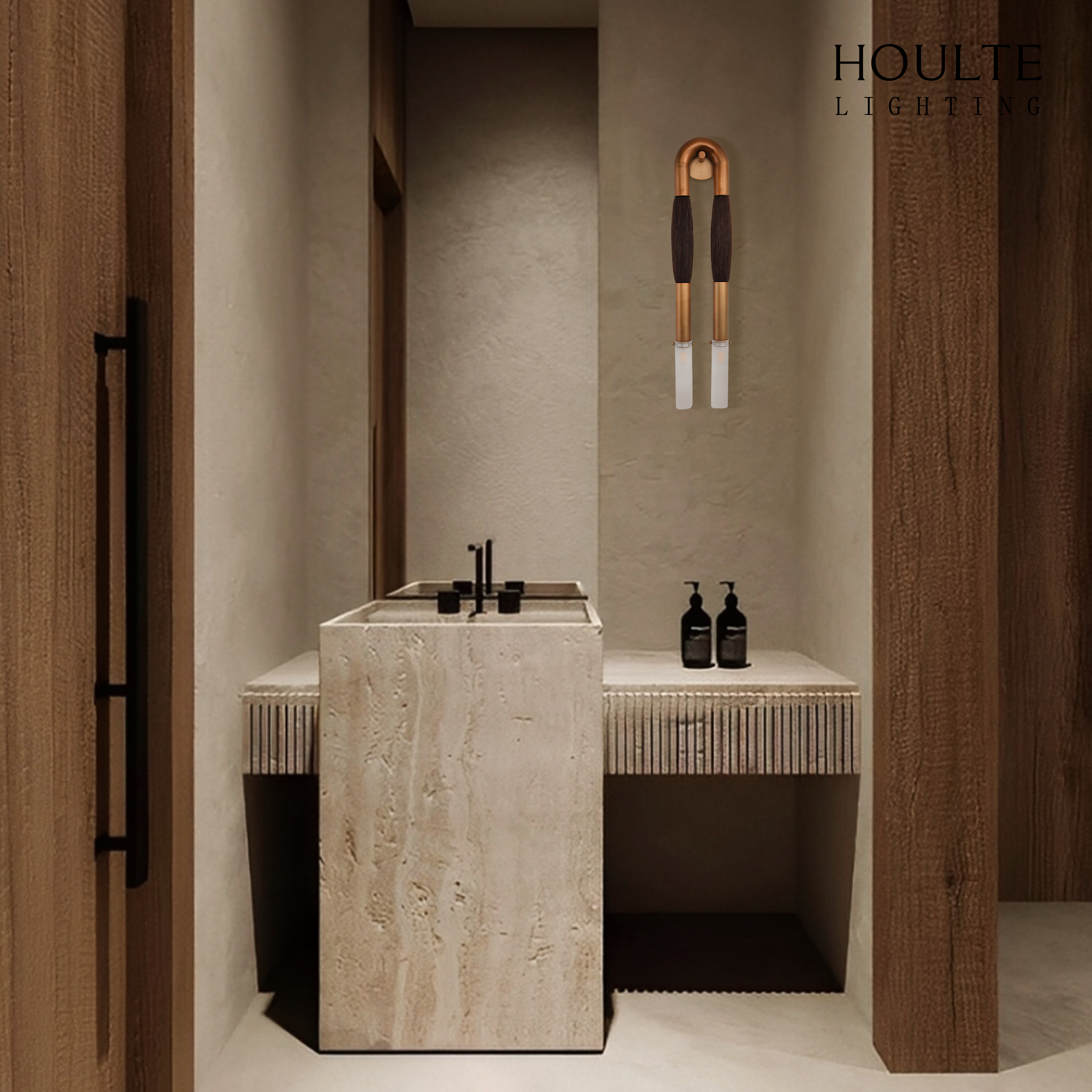 Horsehair Solid Brass Wall Sconce 30''H