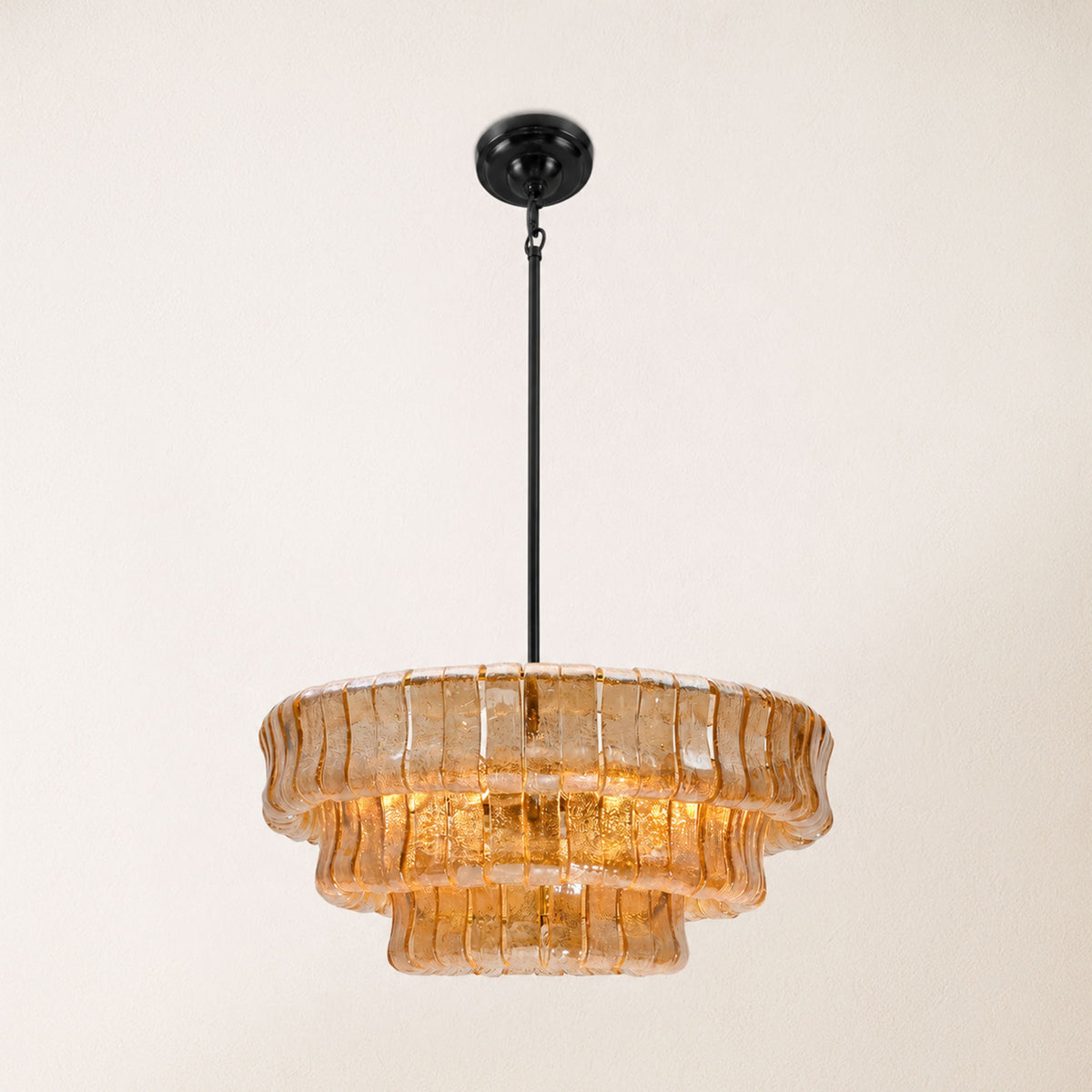 Ondalia Art Glass Round Chandelier