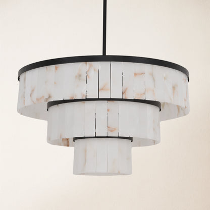 Solmare Alabaster Round Chandelier 34"