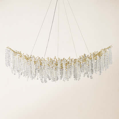 Shiro Noda Crystal Tree Branch Linear Chandelier 72"W