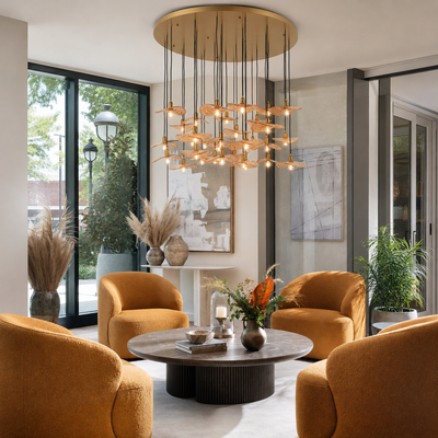 Mirelune Glass Disc Round Chandelier 48"D