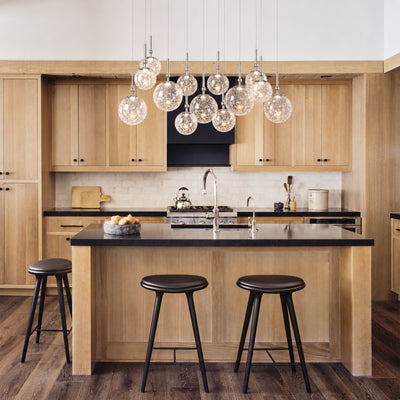 Elowen Crackled Glass Cluster Rectangular Chandelier