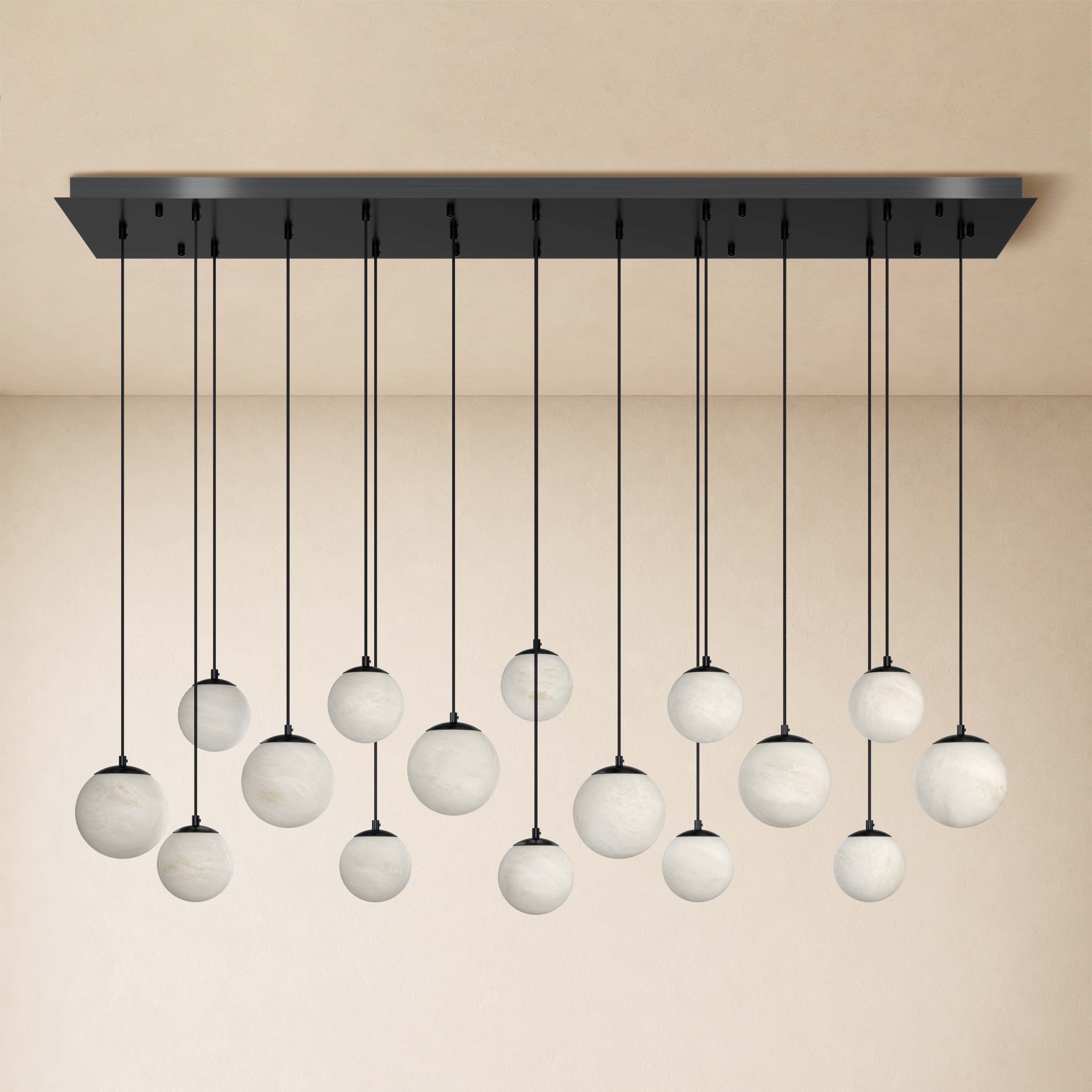 Elviora Resin Alabaster Globe Rectangular Chandelier