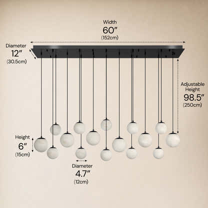 Elviora Resin Alabaster Globe Rectangular Chandelier