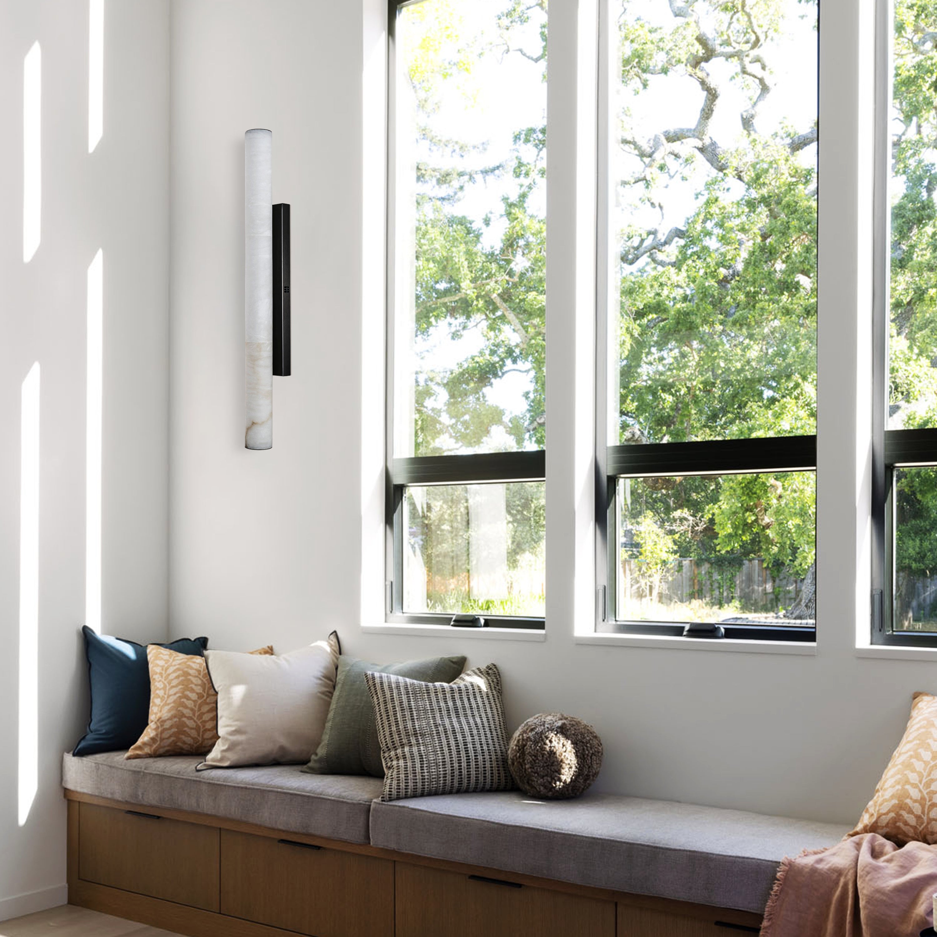 Sylvia Palladian Alabaster Wall Sconce 36"H