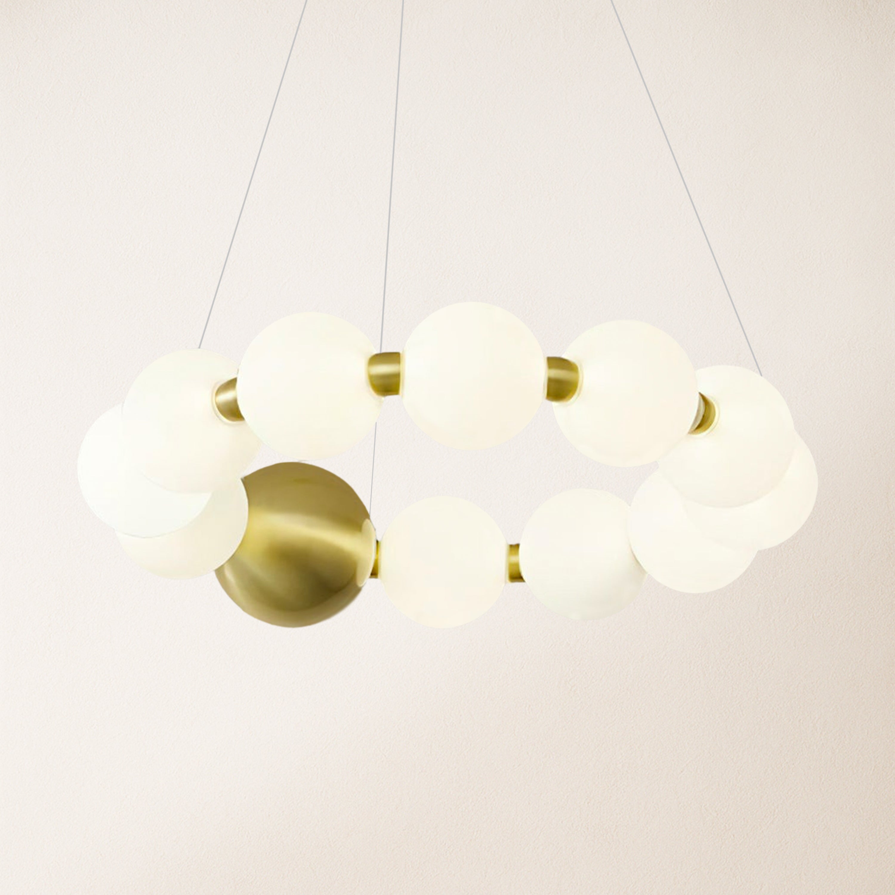Velora Pearl Bead Round Chandelier 16.5"D