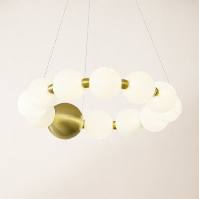 Velora Pearl Bead Round Chandelier 16.5"D