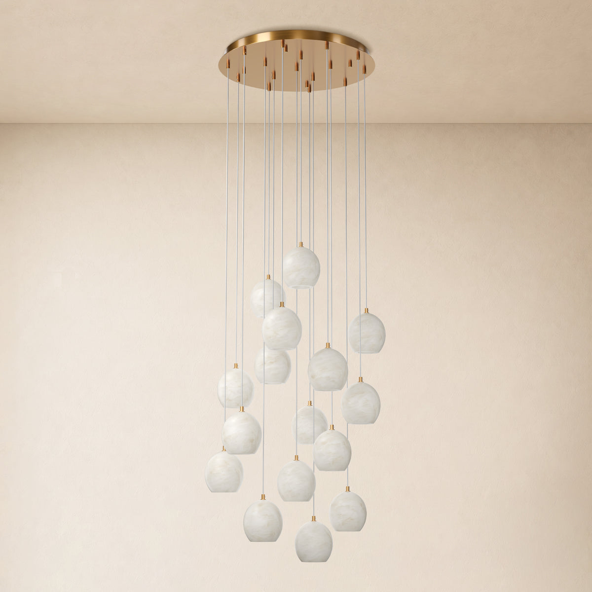 Quorvyn Resin Globe Round Chandelier