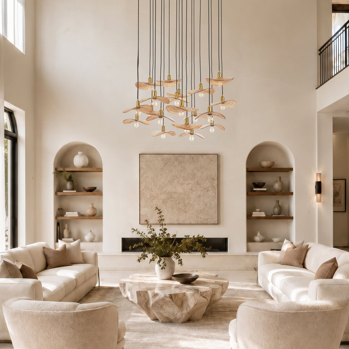 Mirelune Glass Disc Round Chandelier 36"D